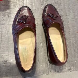 Men's Johnston & Murphy Tassel Loafers Oxblood Leather Italy Size 9.5 M Preppy